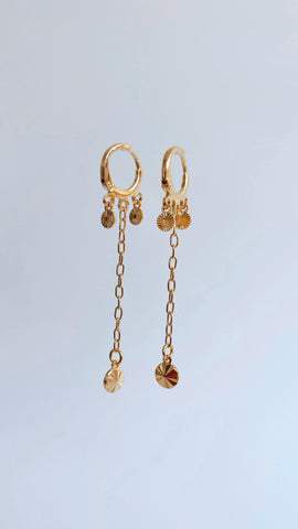 Candonga círculos diamantados en oro laminado 18k