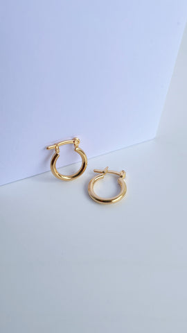 Candonga Sencilla tubo en oro laminado 18k