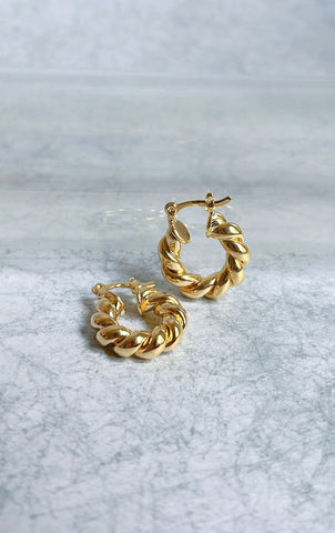 Candonga trenza S en oro laminado 18k