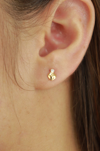 Topo Piedra Corazón en oro laminado 18K