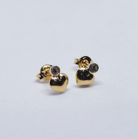 Topo Piedra Corazón en oro laminado 18K