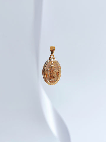 Dije medalla milagrosa en oro laminado 18k