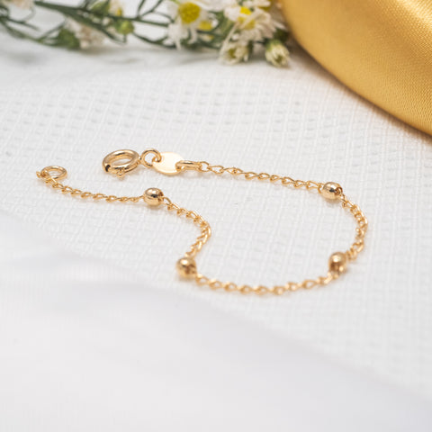 Pulsera 4 esferas en Oro laminado 18k para Dama