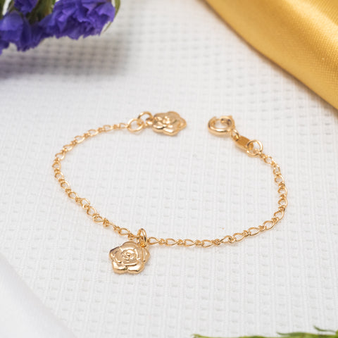 Pulsera Flor Clavel en Oro laminado 18k para niña