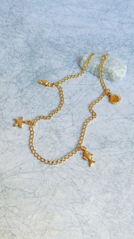 Tobillera Mar en Oro laminado 18k para dama